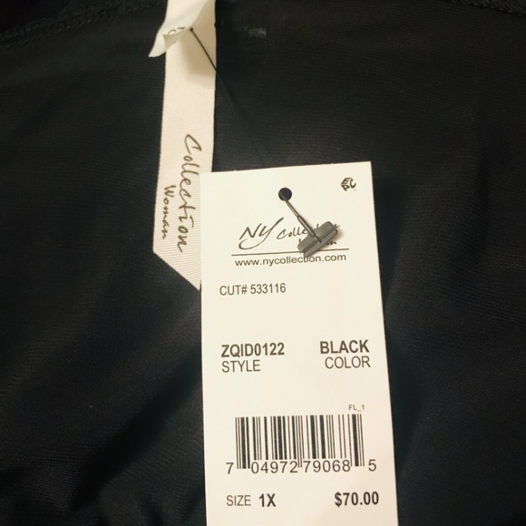 NY Collection Plus Size Black Ruched Empire Maxi Dress Size 3X - Picture 3 of 10